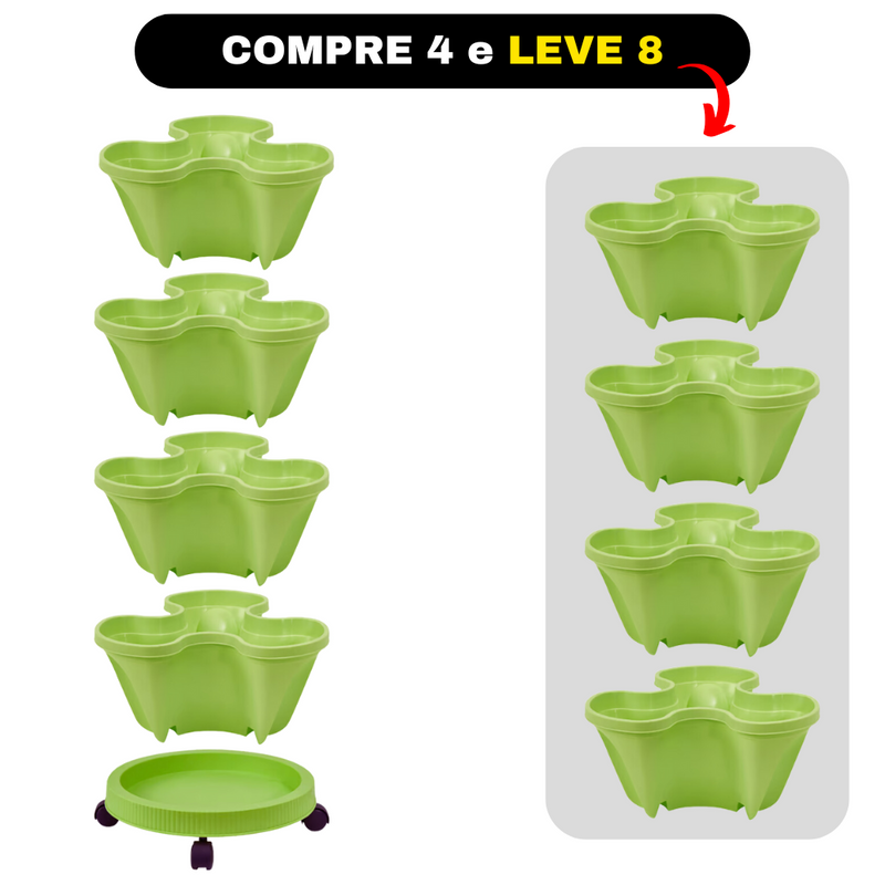 [Compre 6 Leve 8] Vasos Empilháveis para Jardim + Brindes