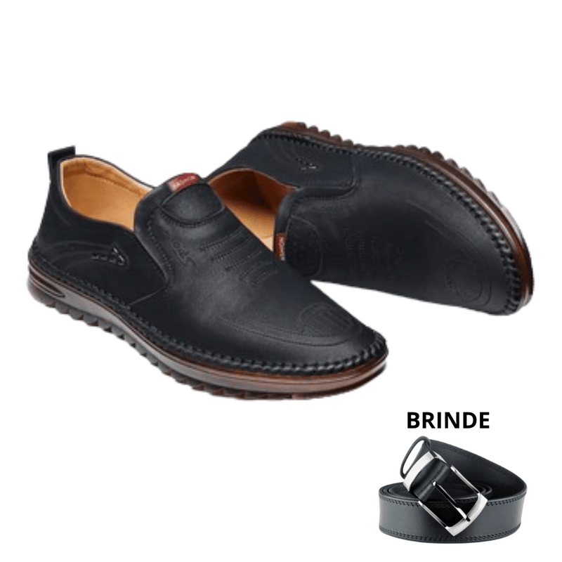 Mocassim de Couro Sport + Brinde - Castellani